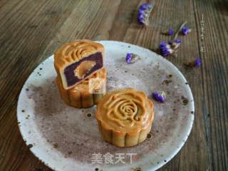 豆沙蛋黄广月的做法步骤：21