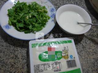 蒿菜豆腐羹的做法步骤：1