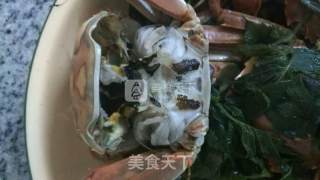 紫苏蒸大闸蟹的做法步骤：4