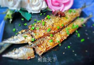 煎焖秋刀鱼的做法步骤：14