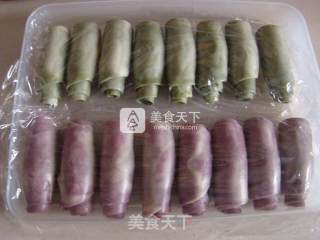 抹茶蛋黄酥和紫薯蛋黄酥的做法步骤：18