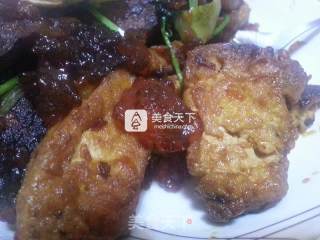 桃胶炒豆腐的做法步骤：8