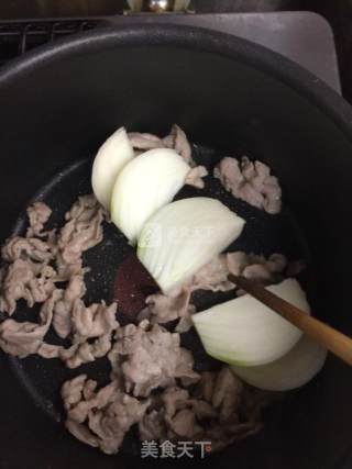 洋葱茄子炖猪肉的做法步骤：7