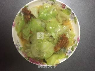 油渣炒手撕圆白菜的做法步骤：8