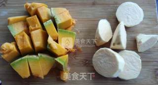 南瓜红薯浓汤的做法步骤：2