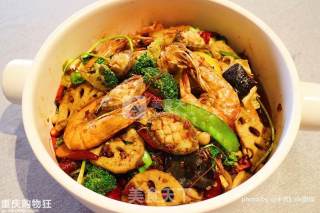 鲍鱼、虾&麻辣香锅的做法步骤：10
