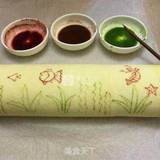 彩绘蛋卷一海底世界的做法步骤：9