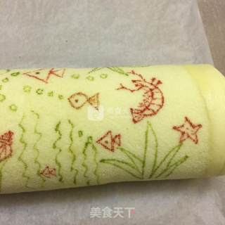 彩绘蛋卷一海底世界的做法步骤：12