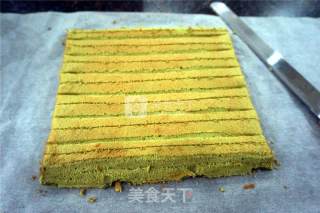 抹茶彩绘蛋糕卷的做法步骤：18