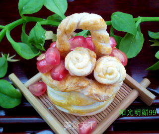 花样酥皮（海棠酥，花篮酥，包包酥）的做法步骤：52