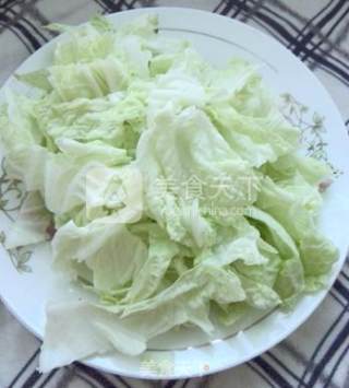 白菜炒黑米糕的做法步骤：3