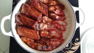 红烧排骨腊味双拼煲仔饭的做法步骤：6