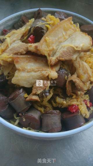 私房五花肉酸菜血肠的做法步骤：13