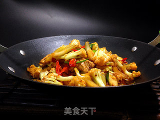 干锅香辣花菜的做法步骤：12