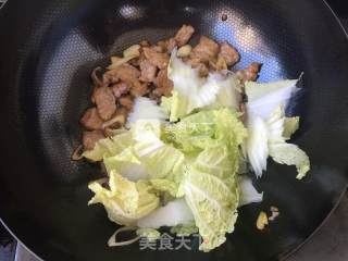 肉炒白菜滑子蘑的做法步骤：10