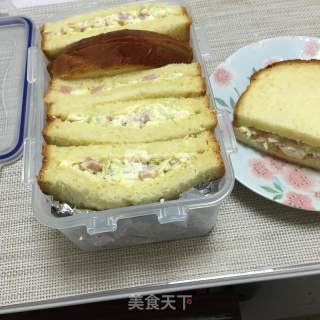 鸡蛋火腿三明治的做法步骤：5