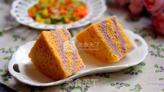 南瓜紫薯发糕的做法步骤：9