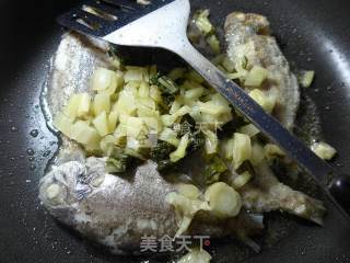 腌白菜煮黑鲳鱼的做法步骤：3