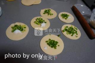 废饺子皮做的葱油饼的做法步骤：2