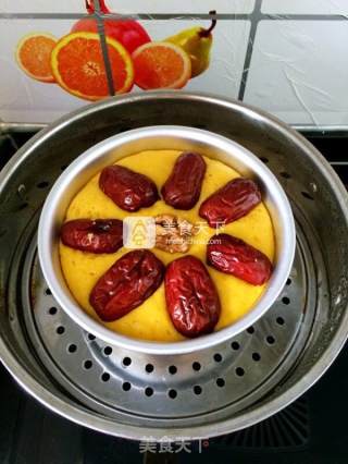 南瓜红枣发糕的做法步骤：4