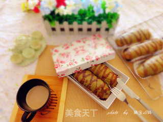 抹茶可可豆沙餐包的做法步骤：16
