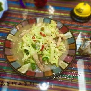 花菜炒肉的做法步骤：11