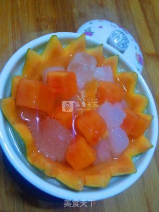 木瓜炖雪蛤的做法步骤：3