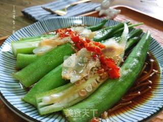 清蒸秋葵金针菇的做法步骤：6