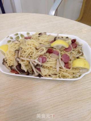 柠檬香菇意面的做法步骤：7