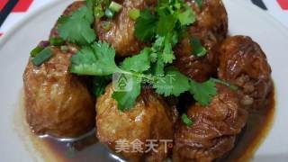 油面筋塞肉的做法步骤：10