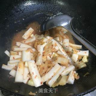 泡菜炒年糕的做法步骤：6