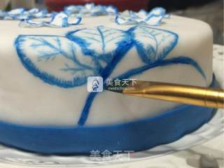 青花翻糖蛋糕的做法步骤：16