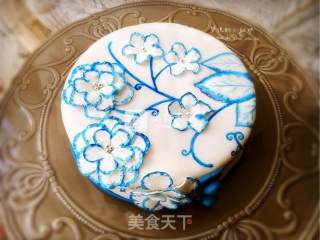 青花翻糖蛋糕的做法步骤：21