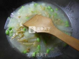 榨菜丝毛豆煮冬瓜的做法步骤：4
