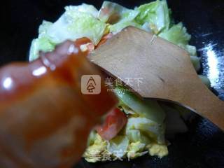 番茄鸡蛋炒圆白菜的做法步骤：9