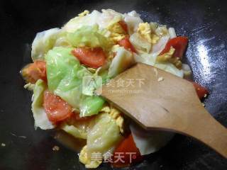 番茄鸡蛋炒圆白菜的做法步骤：12