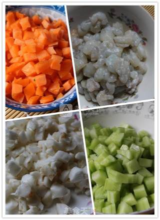 黄瓜荸荠炒虾仁的做法步骤：1