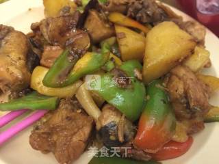 土豆青椒烧鸡的做法步骤：10