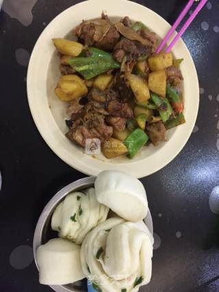 土豆青椒烧鸡的做法步骤：12