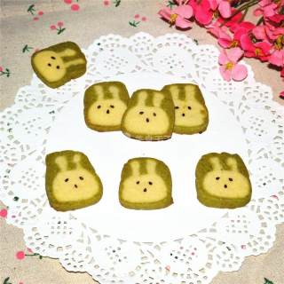 抹茶小兔子曲奇饼干的做法步骤：1