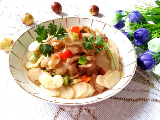 五花肉炒马蹄的做法步骤：9