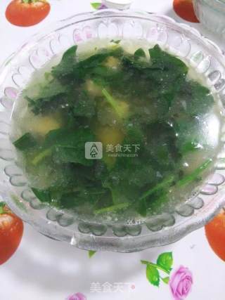 清汤葱香羊肉丸菠菜汤的做法步骤：8