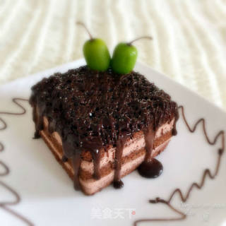 淋面可可慕斯蛋糕的做法步骤：25