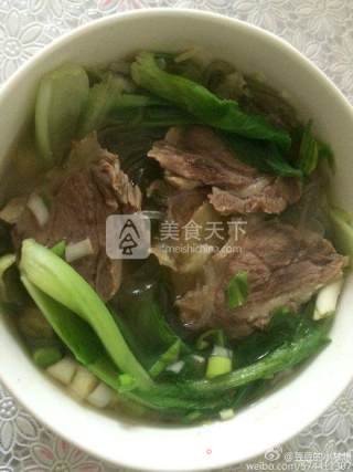 牛肉粉丝青菜汤的做法步骤：3