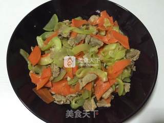 营养健康西葫芦胡萝卜炒肉的做法步骤：8