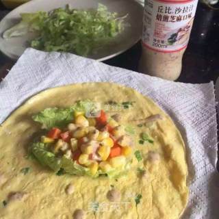 《玉米牛奶煎饼》玉米汁一杯 早餐营养 妈妈对宝宝的爱的做法步骤：3