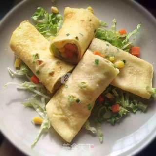 《玉米牛奶煎饼》玉米汁一杯 早餐营养 妈妈对宝宝的爱的做法步骤：5