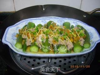 肉沫蒸秋葵的做法步骤：6