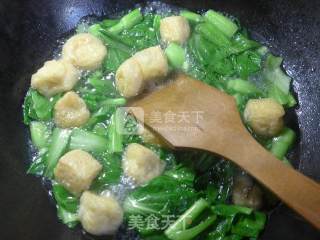 油豆腐粉丝菜芯的做法步骤：4