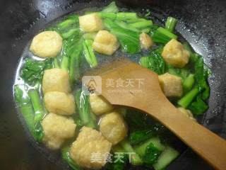 油豆腐粉丝菜芯的做法步骤：7